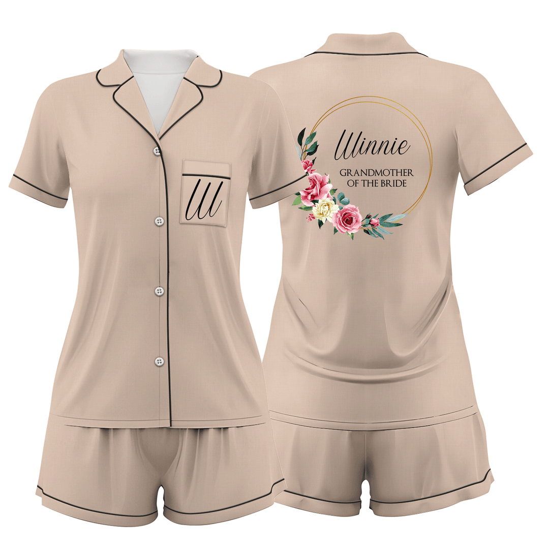 Custom Bride Bridesmaid Wedding Short Pajamas Sets