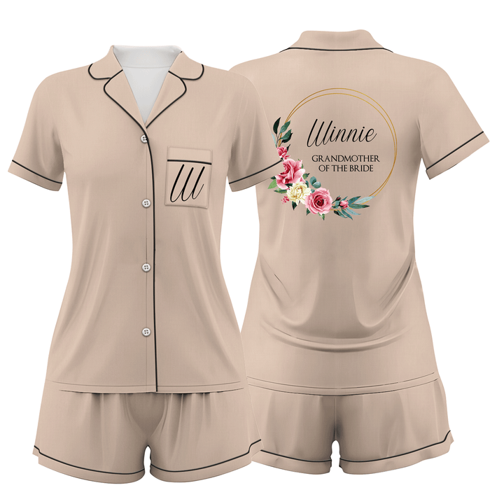Custom Bride Bridesmaid Wedding Short Pajamas Sets