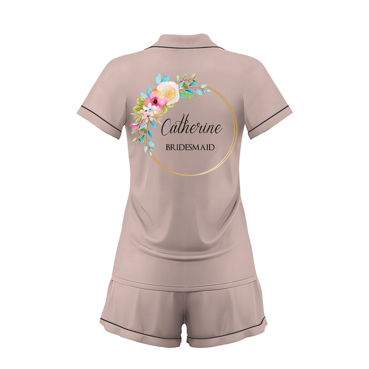 Custom Bridesmaid Wedding Satin Short Pajamas Sets