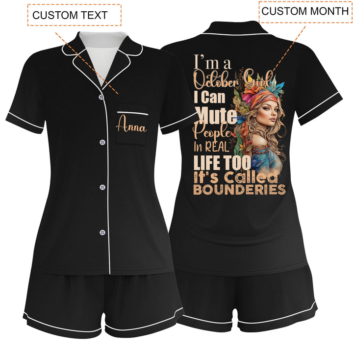 Custom Name Date Birthday Short Pyjamas Sets