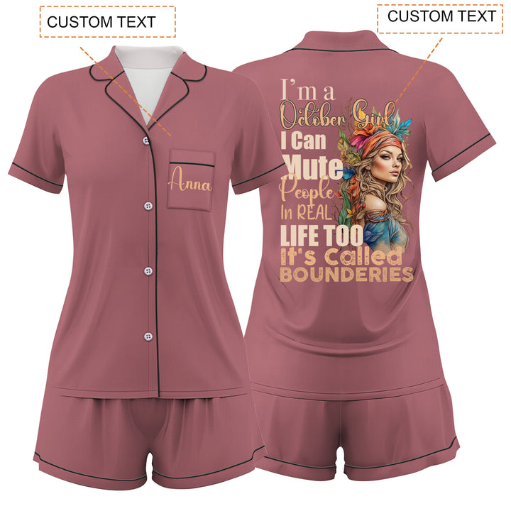 Custom Name Date Birthday Short Pyjamas Sets