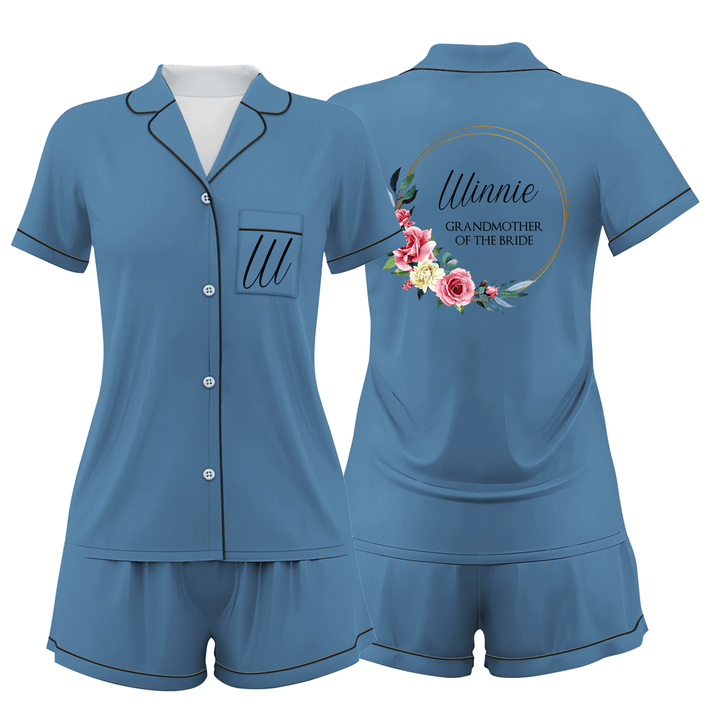Custom Bride Bridesmaid Wedding Short Pajamas Sets