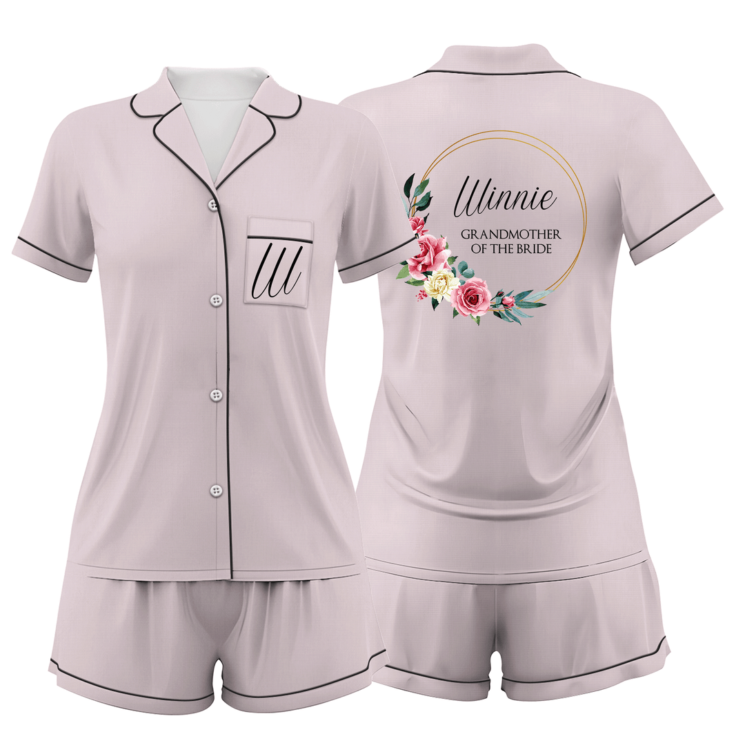 Custom Bride Bridesmaid Wedding Short Pajamas Sets