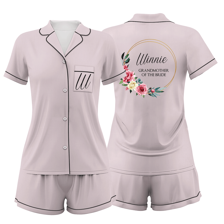 Custom Bride Bridesmaid Wedding Short Pajamas Sets