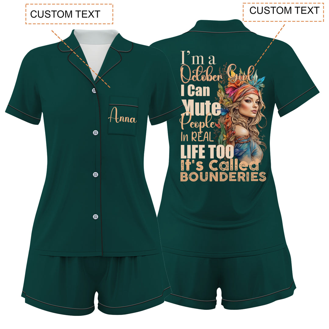Custom Name Date Birthday Short Pyjamas Sets