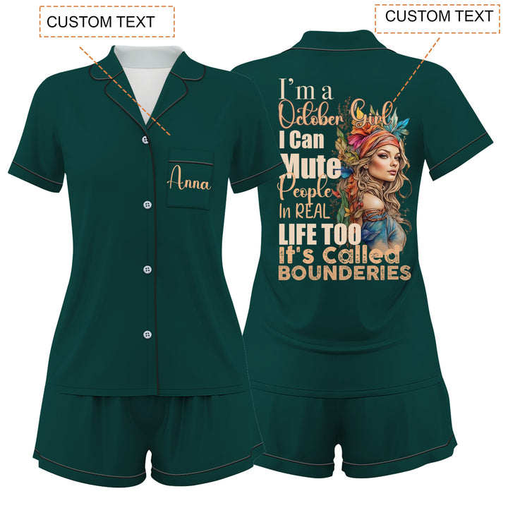 Custom Name Date Birthday Short Pyjamas Sets