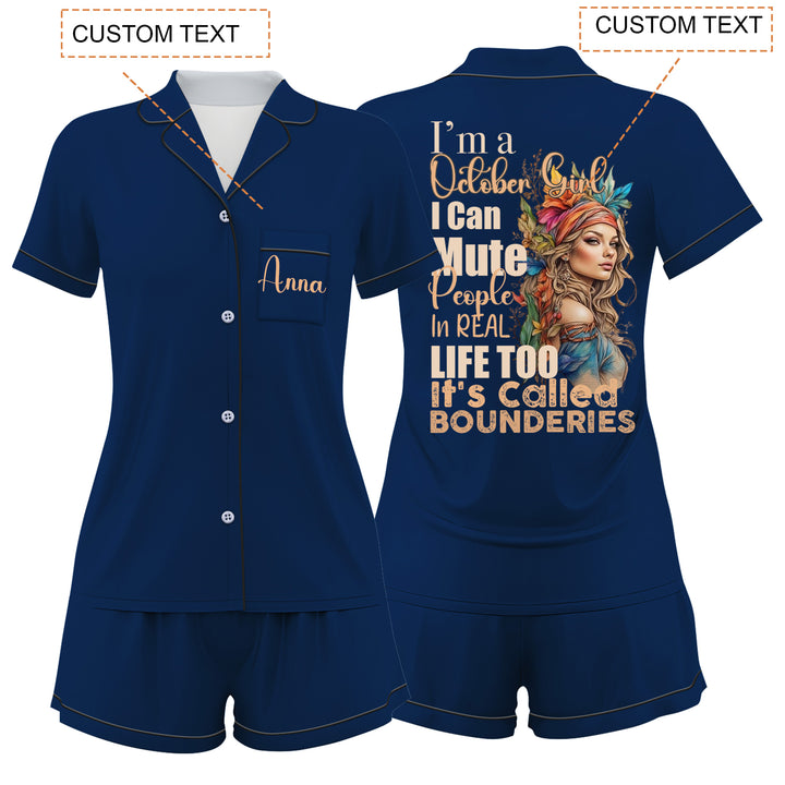 Custom Name Date Birthday Short Pyjamas Sets