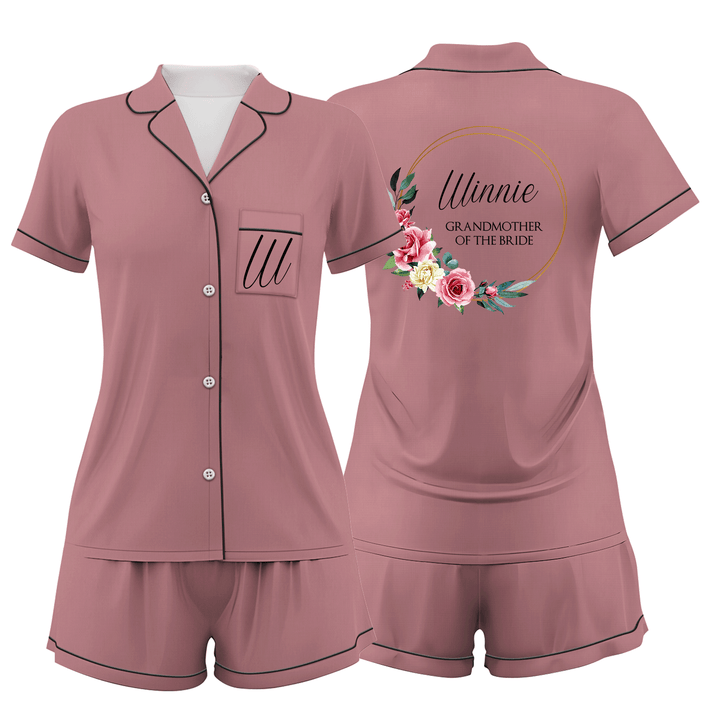 Custom Bride Bridesmaid Wedding Short Pajamas Sets