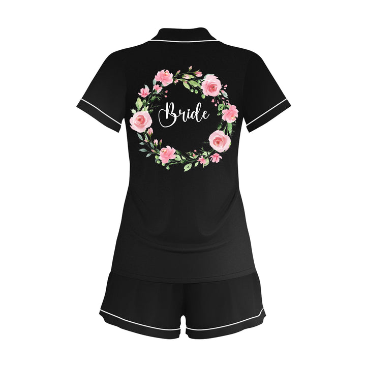 Custom Name The Bride Satin Short Pyjamas Set