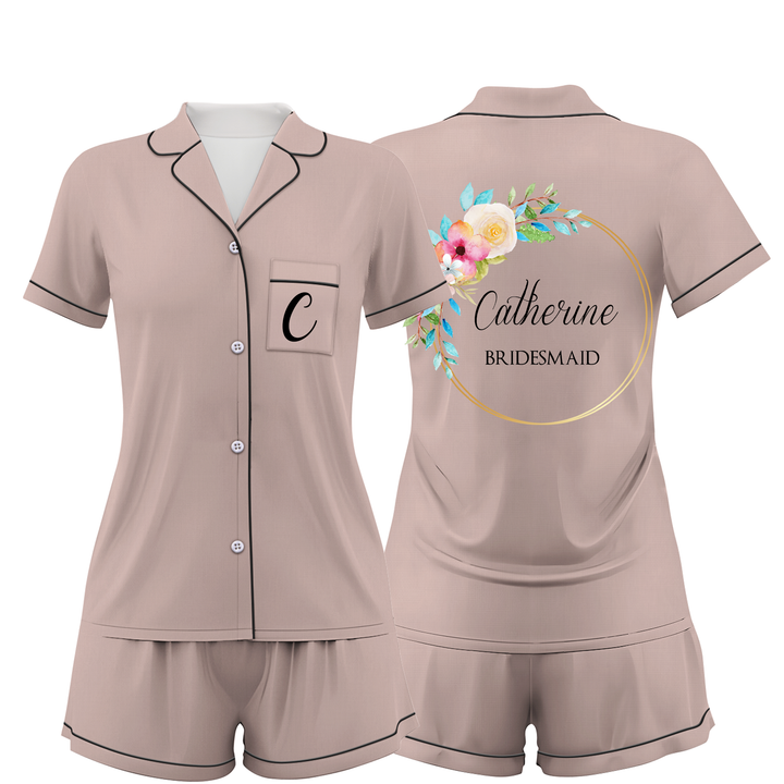 Custom Bridesmaid Wedding Satin Short Pajamas Sets