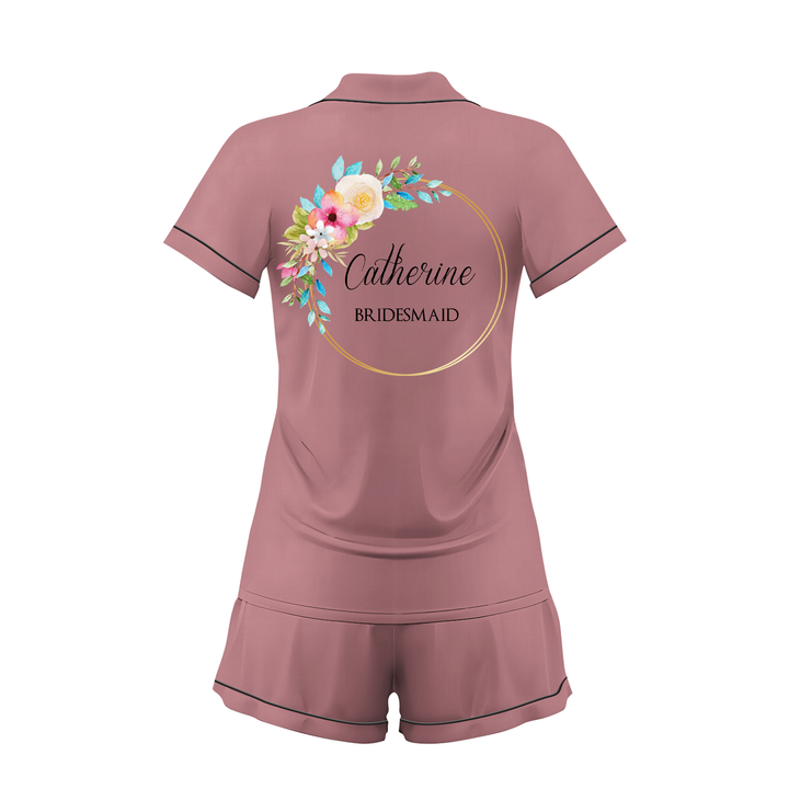 Custom Bridesmaid Wedding Satin Short Pajamas Sets