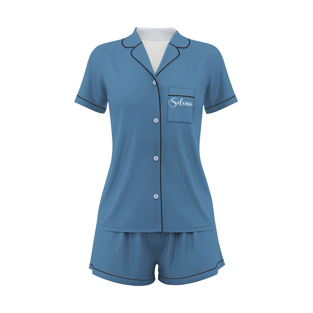 Custom Name The Bride Satin Short Pyjamas Set