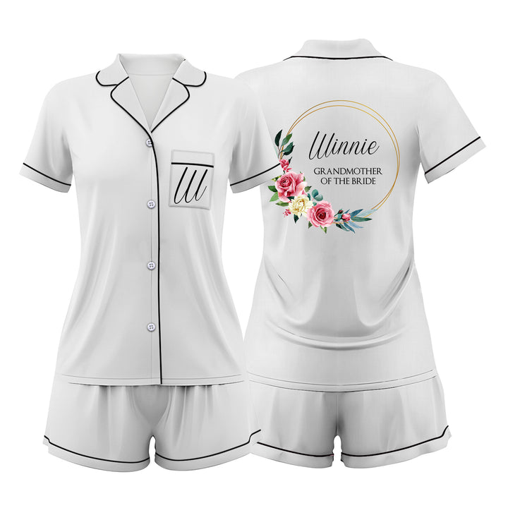 Custom Bride Bridesmaid Wedding Short Pajamas Sets