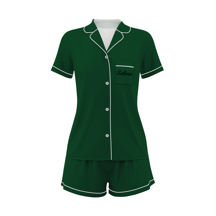 Custom Name Wedding Satin Short Pyjamas Set