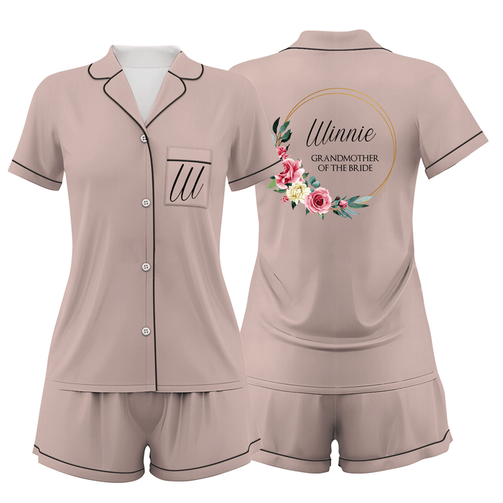 Custom Bride Bridesmaid Wedding Short Pajamas Sets