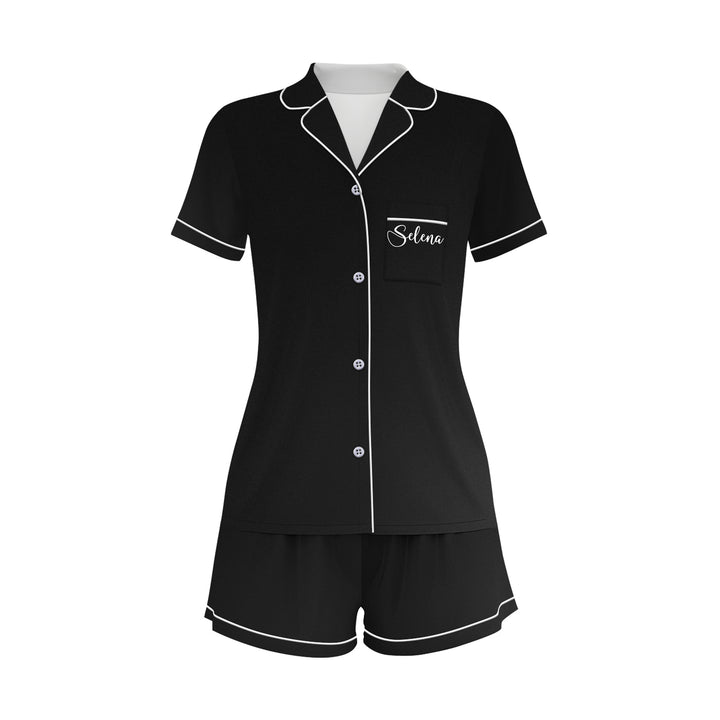 Custom Name The Bride Satin Short Pyjamas Set