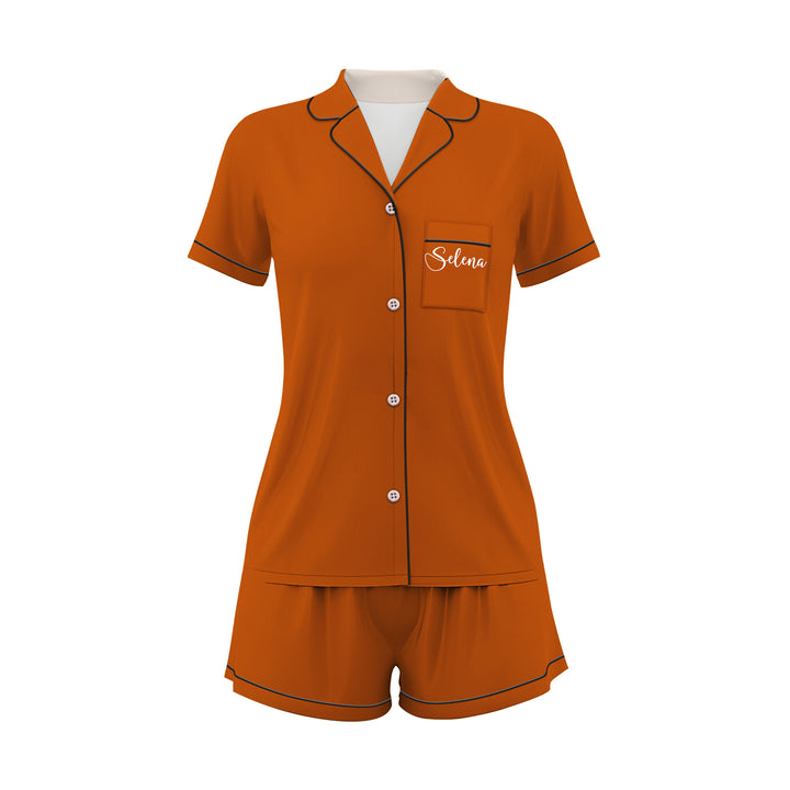 Custom Name The Bride Satin Short Pyjamas Set
