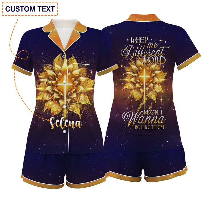 Bộ đồ ngủ ngắn bằng vải satin chuồn chuồn có tên riêng