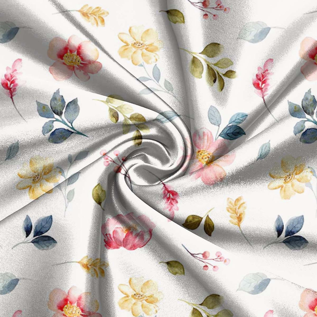 Bộ đồ ngủ quần đùi satin họa tiết hoa cá tính