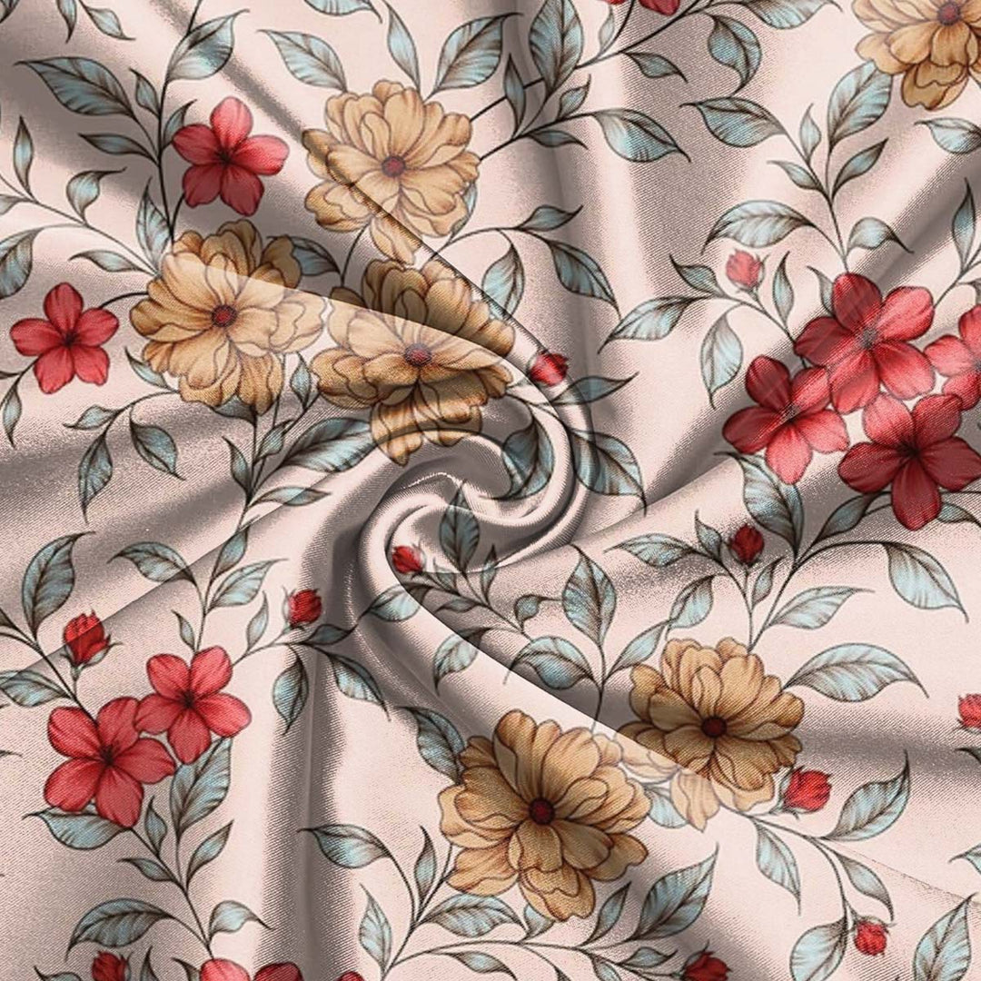 Bộ đồ ngủ quần đùi satin họa tiết hoa cá tính