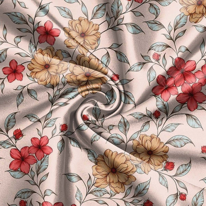 Bộ đồ ngủ quần đùi satin họa tiết hoa cá tính