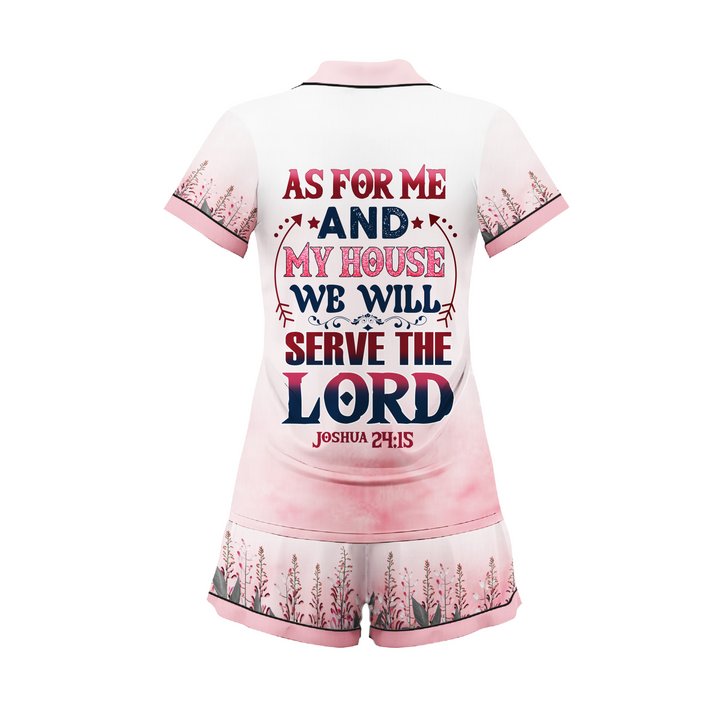 Custom Text As For Me And My House But Short Pajamas Set