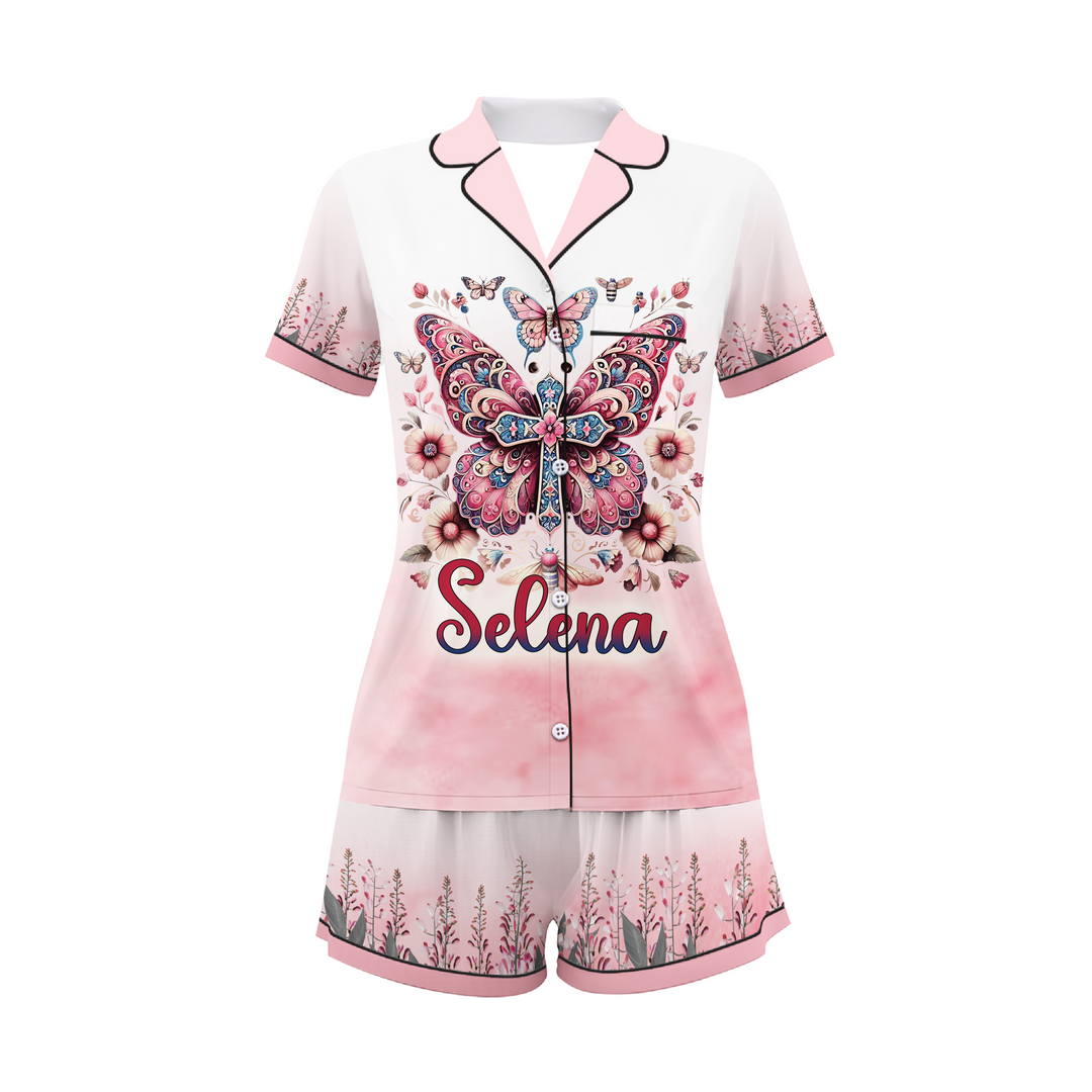 Custom Text As For Me And My House But Short Pajamas Set