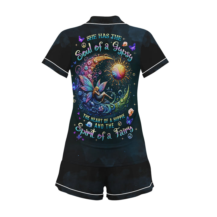 Custom Text Hippie Short Pajamas Set