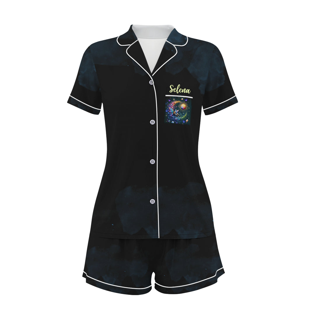 Custom Text Hippie Short Pajamas Set