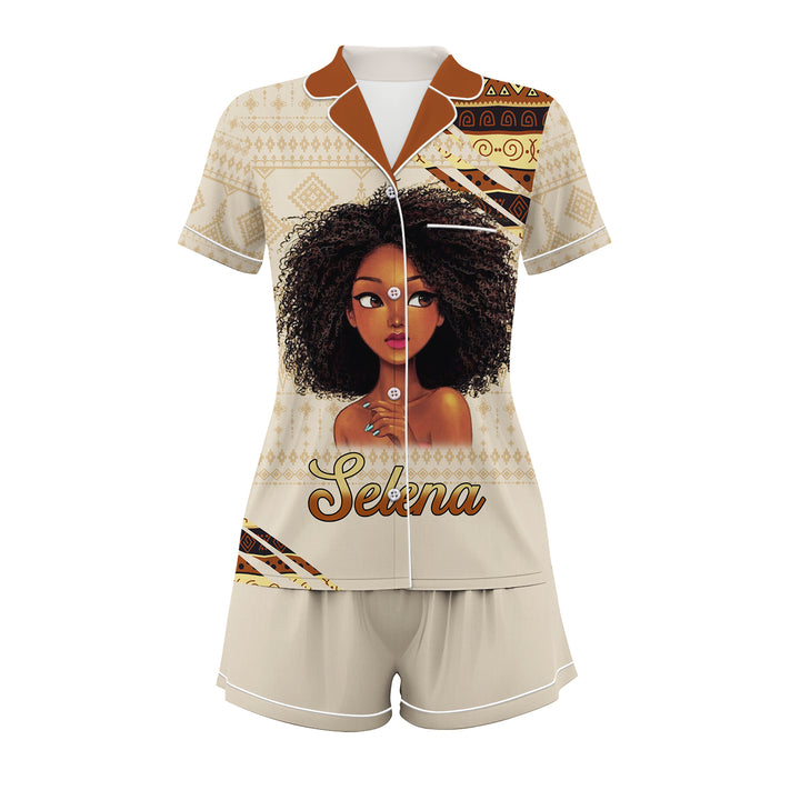 Custom Name and Month Short Pajamas Set