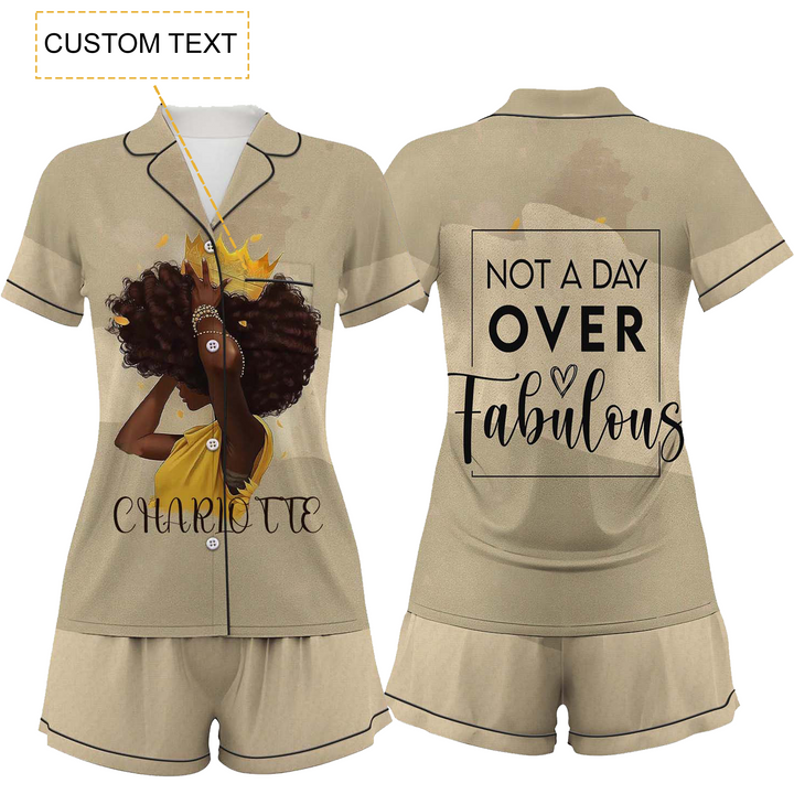 Personalize Name Satin Short Pyjamas Set