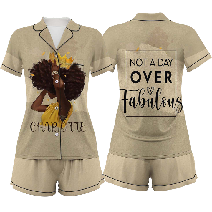Personalize Name Satin Short Pyjamas Set