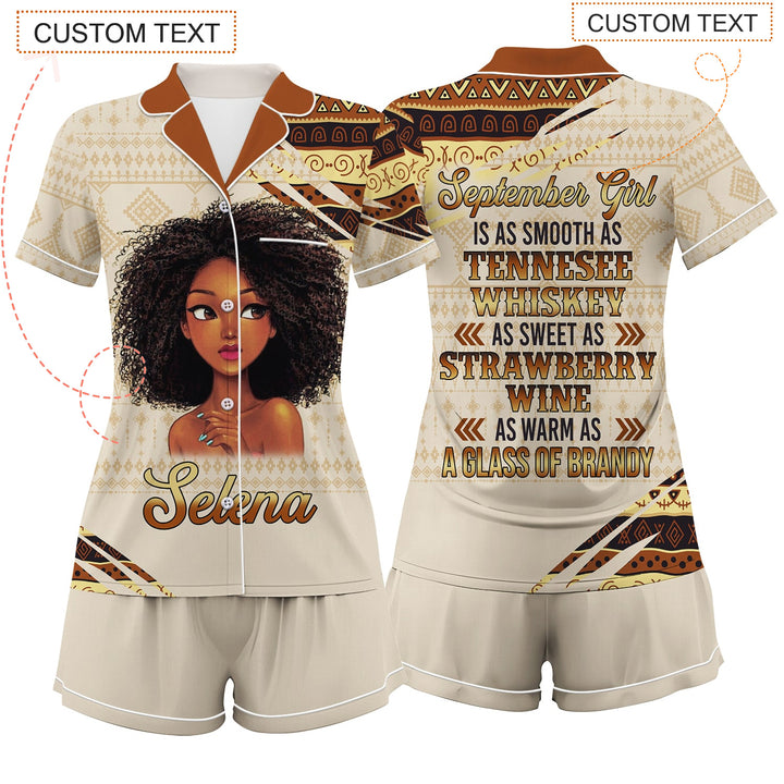 Custom Name and Month Short Pajamas Set