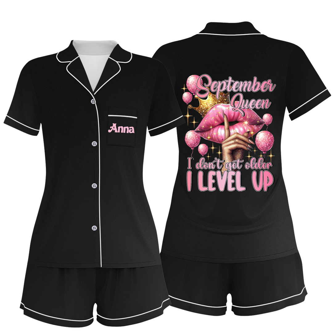 Personalize Name Birthday Month Short Pyjamas Sets